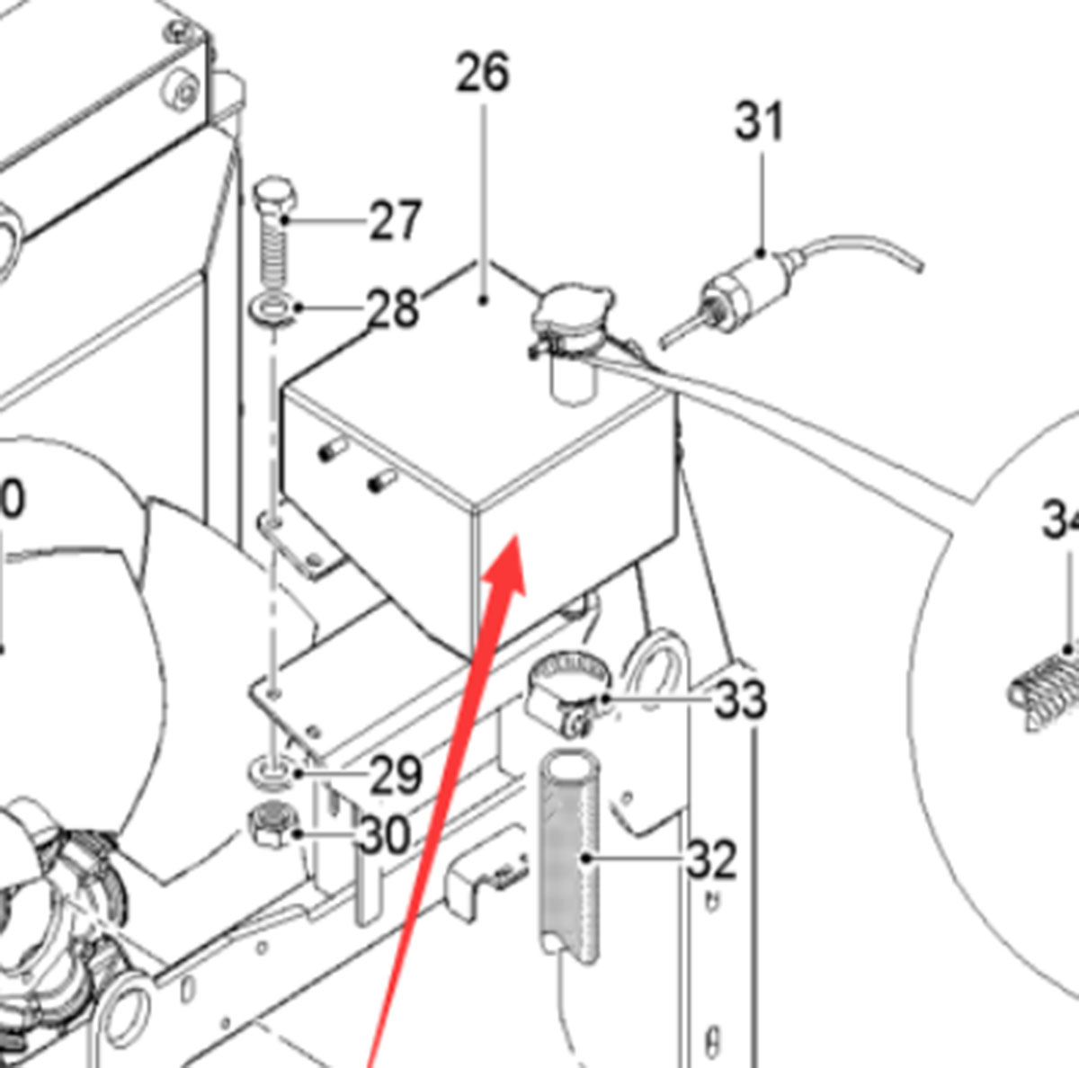 进口铣刨机发动机副水箱2326531